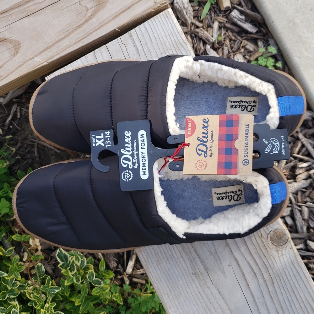 NWT Dluxe by Dearfoams mens slippers xtra large